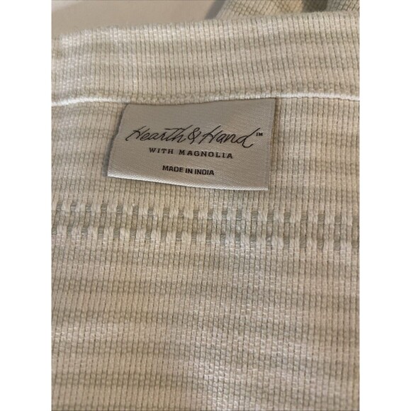 Hearth & Hand Magnolia Striped Grayish Sage Table Runner 20"wide x90”long Target - Picture 4 of 7